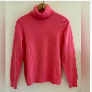 Lands' End Pink Cashmere Turtleneck Sweater GUC US M